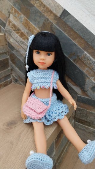 Conjunto Ropa Crochet Muñeca Paola Reina,Corolle