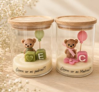 Vela Decorativa Oso con Mensaje