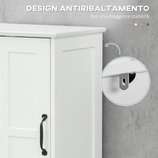 Mobile Colonna Bagno in Legno con Mensola Aperta,