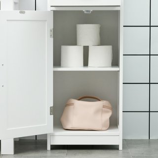 Mobile Colonna Bagno in Legno con Mensola Aperta,