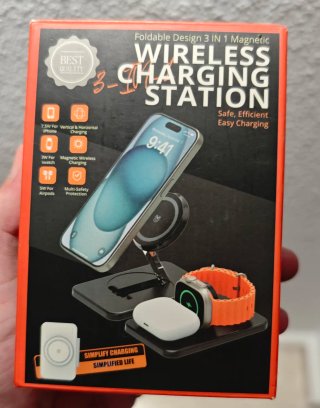 Cargador Inalámbrico Magnético 3 en 1 Plegable