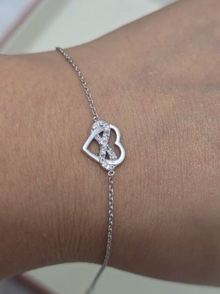 Pulsera Plata 925 Corazón Infinito