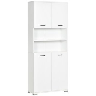 Mobile Bagno in Truciolato Bianco con 2 Armadietti