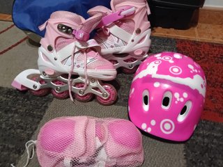 Patines en línea rosas para niña
