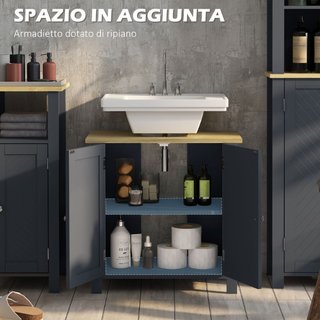 Mobile Sottolavabo in Truciolato e MDF a 2 Ante co