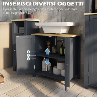 Mobile Sottolavabo in Truciolato e MDF a 2 Ante co