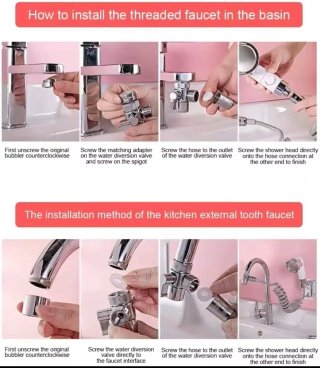 Ducha para grifo 3 Modos + Manguera Teléfono Gris