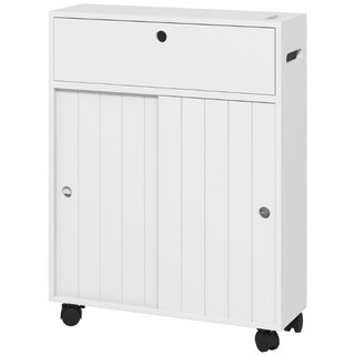 Mobile Bagno Stretto con Ruote, Ante Scorrevoli, R