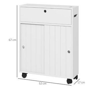 Mobile Bagno Stretto con Ruote, Ante Scorrevoli, R