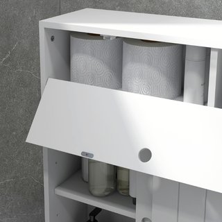Mobile Bagno Stretto con Ruote, Ante Scorrevoli, R