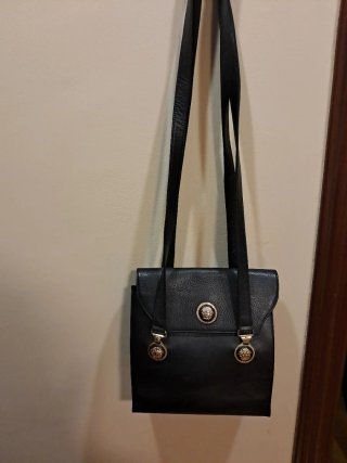 Bolso Piel Vintage Gianni Versace Negro