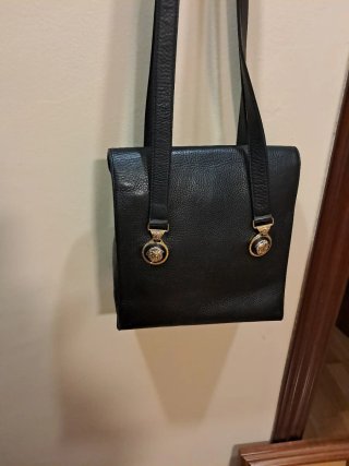 Bolso Piel Vintage Gianni Versace Negro