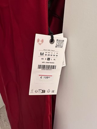 Vestito Zara Satin Rosso Taglia M