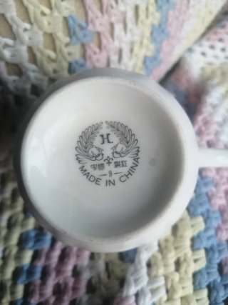 Juego de café porcelana flores rosas