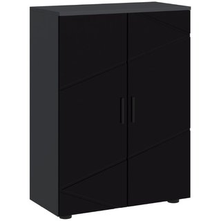 Mobiletto Bagno 2 Ante in Legno con 3 Ripiani e Ch