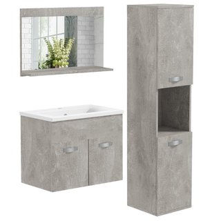 Set Mobili Bagno da 4 Pezzi con Lavabo da 60cm, Mo