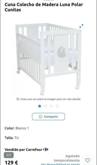 Cuna de bebé blanca 60x120 colchón regalo