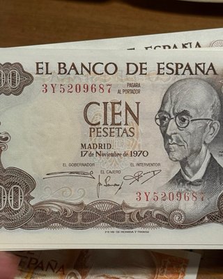 Lote 10 Billetes 100 Pesetas Banco de España 1970