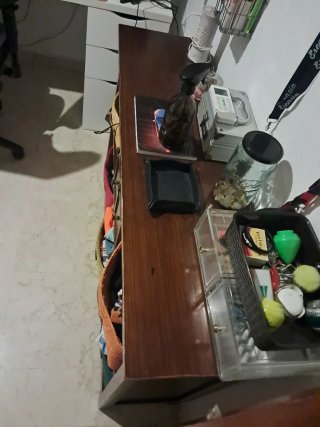 Recibidor de madera con cestas Fondo 34 largo 120