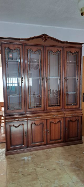 Vitrina Comedor Madera y Cristal