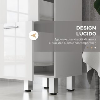 Mobiletto Bagno in Truciolato con 4 Cassetti e Bas