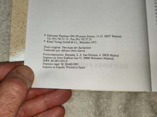 libro Alexander Gerken, Teología de la eucaristía