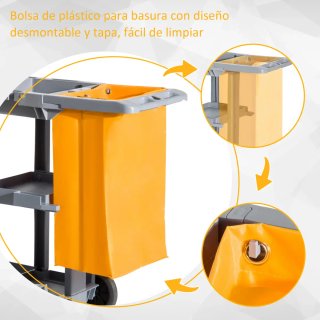 Carro limpieza profesional con bolsa de 100l