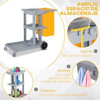 Carro limpieza profesional con bolsa de 100l