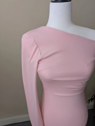 Vestido rosa asimétrico talla S