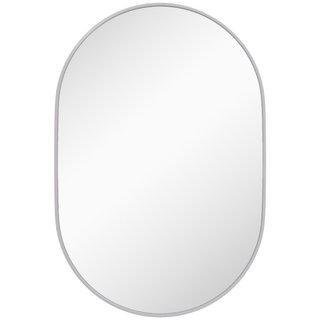 Specchio Bagno Ovale da Parete con Cornice in Allu