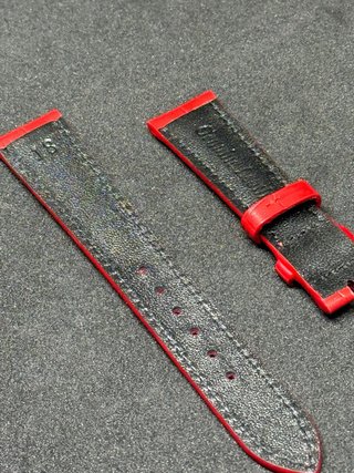 Correa de piel roja 18 mm para reloj