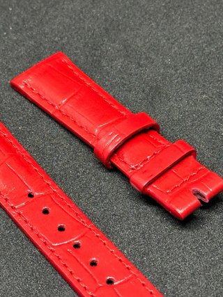 Correa de piel roja 18 mm para reloj