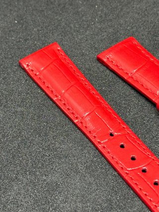 Correa de piel roja 18 mm para reloj