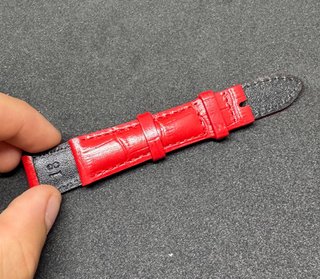 Correa de piel roja 18 mm para reloj