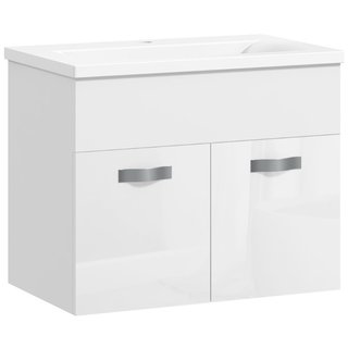 Mobile Bagno Sospeso con Lavabo, Armadietto a 2 An