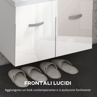 Mobile Bagno Sospeso con Lavabo, Armadietto a 2 An