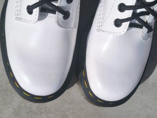 Botas Dr. Martens charol blanco n 38 suela gruesa