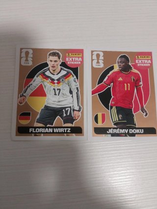 Cromos Panini Mundial Florian Wirtz y Jérémy Doku