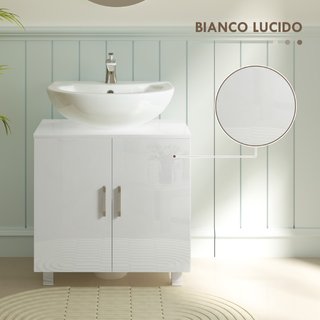 Mobile Sotto Lavabo Bagno a 2 Ante con Ripiano Cen