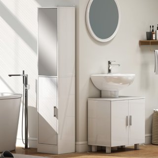 Mobile Sotto Lavabo Bagno a 2 Ante con Ripiano Cen