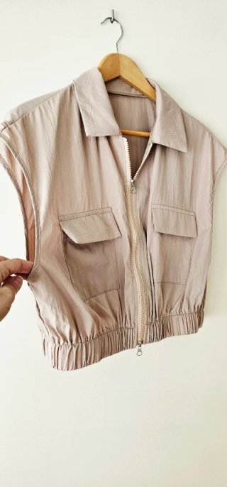 Conjunto Falda y Chaleco T.L Beige