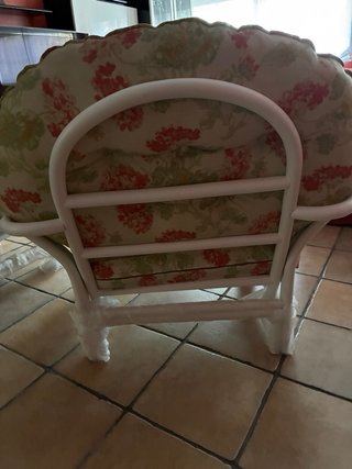 2 Sillones Bambú Blanco Cojines