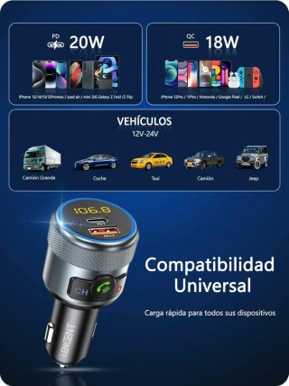 Cargador Coche Lencent USB PD QC3.0