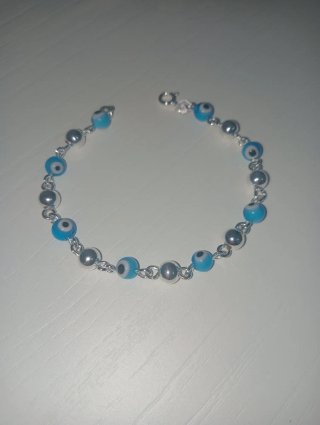 Pulsera S925 Ojo Turco Suerte