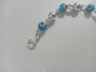 Pulsera S925 Ojo Turco Suerte