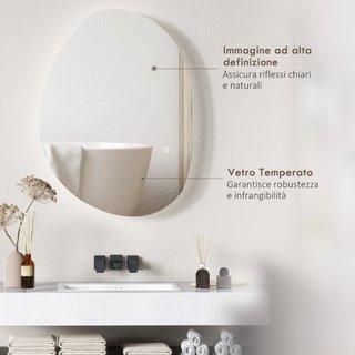 Specchio da Bagno Illuminato a LED con Colore e Te