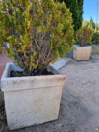 2 Jardineras piedra lavada cuadrada