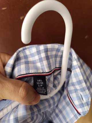 Camisa Tommy Hilfiger Talla M Cuadros Azul/Blanco