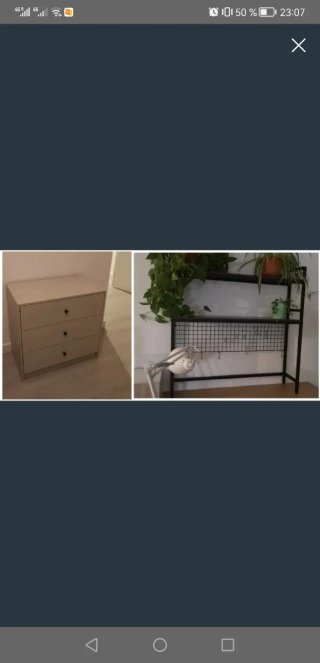 Conjunto Escritorio Estantería y Cajonera Ikea