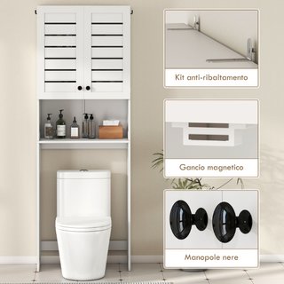 Mobile Sopra WC con Armadietto a 2 Ante e Ripiano